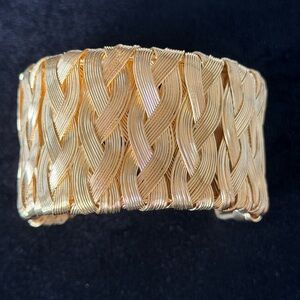 Gold Braided Cuff Bracelet
